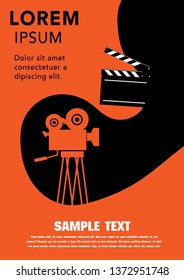 Movie and film modern retro vintage poster background. Design element template can be used of backdrop, brochure, leaflet, vector illustration