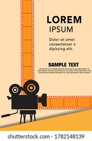 Movie and film modern retro vintage poster background. Design element template can be used of backdrop, brochure, leaflet, vector illustration