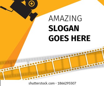 Movie and film modern retro vintage poster background. Design element template can be used of backdrop, brochure, leaflet, vector illustration