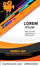 Movie and film modern retro vintage poster background. Design element template can be used of backdrop, brochure, leaflet, vector illustration