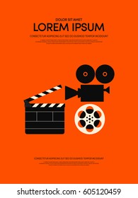 Movie and film modern retro vintage poster background vector illustration