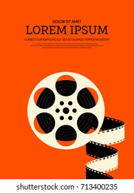 Movie and film modern retro vintage poster background. Design element template can be used of backdrop, brochure, leaflet, vector illustration