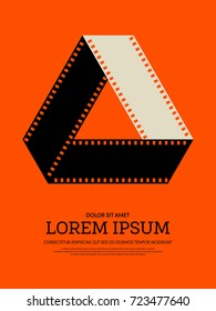 Movie and film modern retro vintage poster background, design element template can be used of backdrop, brochure, leaflet, vector illustration