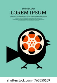 Movie and film modern retro vintage poster background, design element template can be used of backdrop, brochure, leaflet, publication, vector illustration