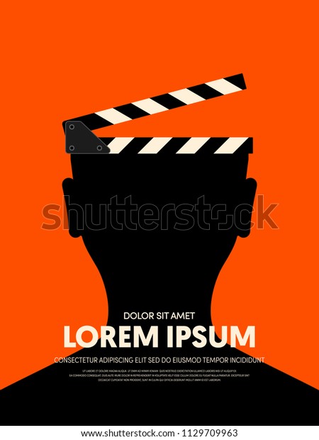 Movie and film modern retro vintage\
poster background. Design element template can be used for\
backdrop, brochure, leaflet, publication, vector\
illustration