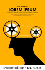 Movie and film poster design template background modern vintage retro style. Can be used for backdrop, banner, brochure, leaflet, flyer, advertisement, publication, vector illustration