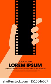 Movie and film poster design template background vintage retro style. Graphic design element template can be used for backdrop, brochure, leaflet, flyer, print, publication, vector illustration