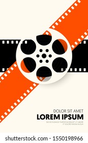 Movie and film poster design template background vintage retro style. Graphic design element template can be used for backdrop, brochure, leaflet, flyer, print, publication, vector illustration