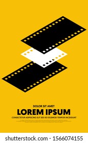 Movie and film poster design template background vintage retro style. Graphic design element template can be used for backdrop, brochure, leaflet, flyer, print, publication, vector illustration
