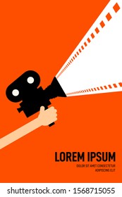 Movie and film poster design template background vintage retro style. Graphic design element template can be used for backdrop, brochure, leaflet, flyer, print, publication, vector illustration