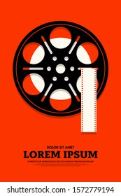 Movie and film poster design template background vintage retro style. Graphic design element template can be used for backdrop, brochure, leaflet, flyer, print, publication, vector illustration