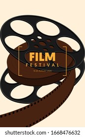 Movie and film poster design template background modern vintage retro style. Design element for backdrop, brochure, leaflet, flyer, print, publication, vector illustration