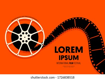 Movie and film poster design template background modern vintage retro style. Graphic design element can be used for backdrop, banner, brochure, leaflet, flyer, print, publication, vector illustration