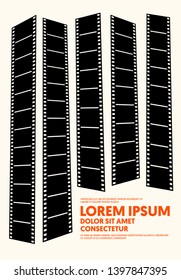 Movie and film poster modern vintage retro style. Graphic design template can be used for background, backdrop, banner, brochure, leaflet, flyer, print, publication, vector illustration