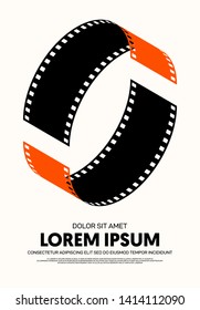 Movie and film poster modern vintage retro style. Graphic design template can be used for background, backdrop, banner, brochure, leaflet, flyer, print, publication, vector illustration