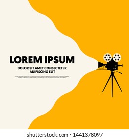 Movie and film poster modern vintage retro style. Graphic design template can be used for background, backdrop, banner, brochure, leaflet, flyer, print, publication, vector illustration