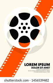 Movie and film poster modern vintage retro style. Graphic design template can be used for background, backdrop, banner, brochure, leaflet, flyer, print, publication, vector illustration