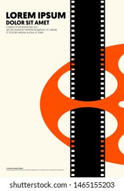 Movie and film poster modern vintage retro style. Graphic design template can be used for background, backdrop, banner, brochure, leaflet, flyer, print, publication, vector illustration