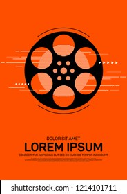 Movie and film poster template design modern retro vintage style. Can be used for background, backdrop, banner, brochure, leaflet, flyer, advertisement, publication, vector illustration