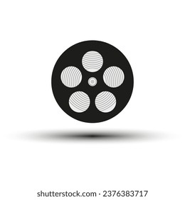 Movie, film reel icon. Vector illustration. EPS 10.