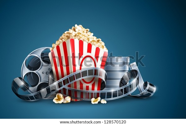 Suchen Sie Nach Filmrolle Und Popcorn Vektorgrafik Auf Blauem Hintergrund Stockbildern In Hd Und Millionen Weiteren Lizenzfreien Stockfotos Illustrationen Und Vektorgrafiken In Der Shutterstock Kollektion Jeden Tag Werden Tausende Neue Hochwertige