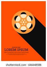 Movie and film retro vintage style. Graphic element template can be used for poster, background,  printing, backdrop, vector illustration