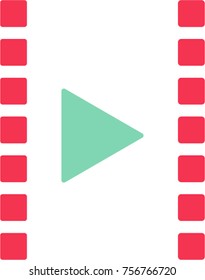 Movie film strip in flat style illustration.