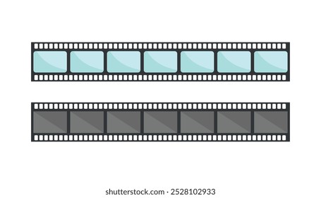 Movie film strip flat vector illustration isolated on white background