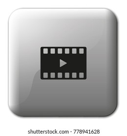 Movie film strip flat vector icon. Play symbol.