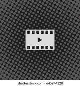 Movie film strip icon. Play button.
