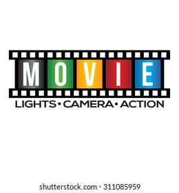 Movie Film Strip Logo