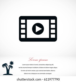 movie film strip vector icon, flat design best vector icon