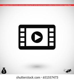 movie film strip vector icon, flat design best vector icon