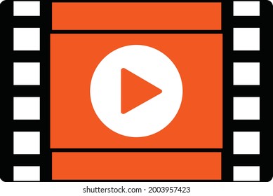 Movie, Film strip vector retro, Play video icon vector design