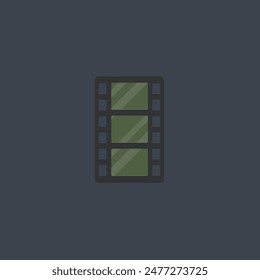 Movie Film Tape Icon Flat Design Vector Isolated Cinema Weekend Movie Night