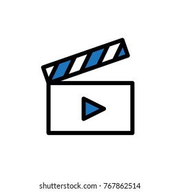 movie flap vector icon