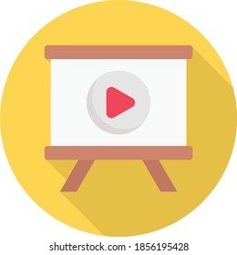 círculo plano de película con icono de sombra