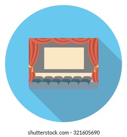 icono plano de película en círculo