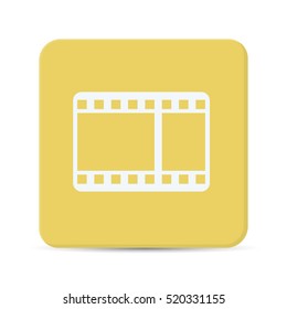 movie flat icon vector isolated on yellow background