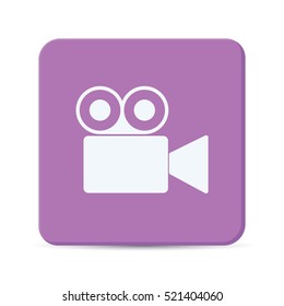movie flat icon vector isolated on purple background