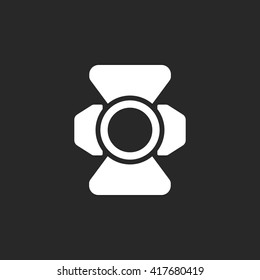 Movie floodlight sign simple icon on  background