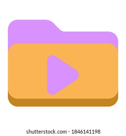 Movie folder icon with flat style. Suitable for website design, logo, app and ui.