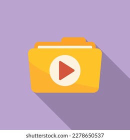 Movie folder icon flat vector. Montage film. Motion edit