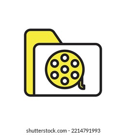 Movie Folder Icon Vector Illustration