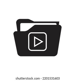 Movie folder icon. video symbol design. isolated on white background. vector illustration
