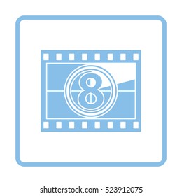 Movie frame with countdown icon. Blue frame design. Vector illustration.
