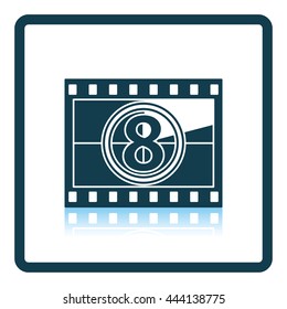 Movie frame with countdown icon. Shadow reflection design. Vector illustration.