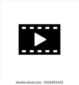 Movie frame Film frame flat vector silhouette icon isolated on white background. Element for movie, cinema, film concept. Icon for web design.