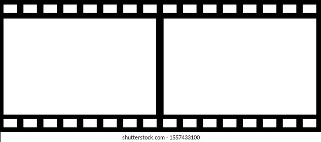 movie frame mock up repeatable seamless horizontally , old retro fashon tape template frame for movie of photo , vector shape black isolated on white