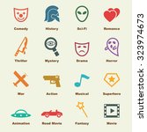 movie genre elements, vector infographic icons